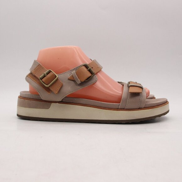 Merrel Roam Women's 10 Buckle Ankle Strap Gray Brown Leather Sandals - Picture 1 of 9